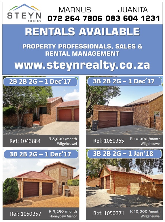 Rentals 1 Nov List